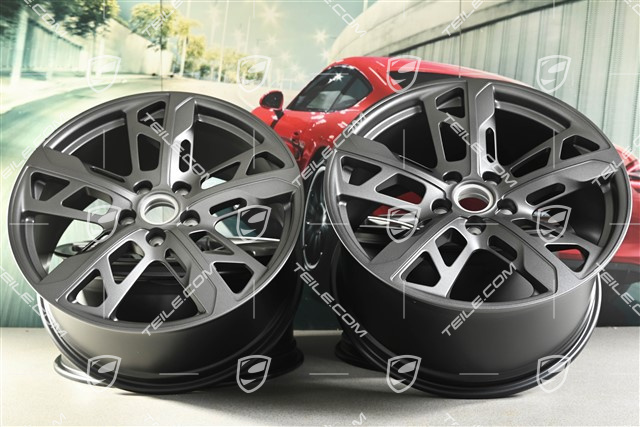 21" Wheel rim set Cross Turismo Design, 9,5J x 21 ET60 + 11,5J x 21 ET66, Vesuvius grey
