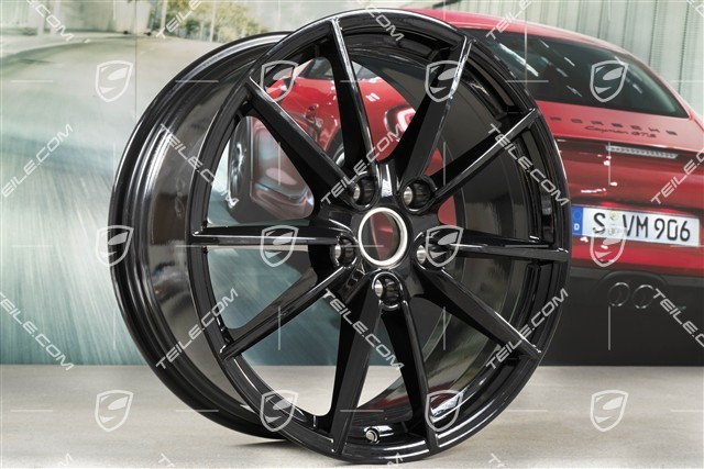 20+21" Felgensatz Carrera S, Felgen: vorne 8,5Jx20 ET53 + hinten 11J x 21 ET66 in Schwarz Hochglanz
