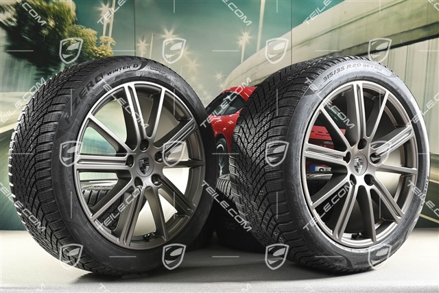 20" Panamera Turbo Winterräder Satz, Felgen 9,5J x 20 ET71 + 10,5J x 20 ET71 + NEUE Pirelli Winterreifen 275/40 R20 + 315/35 R20, Turbonit