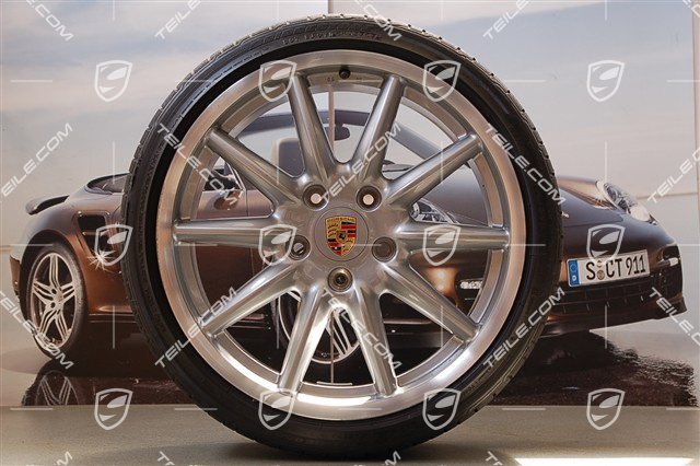 19" Carrera Sport Sommerräder Satz, Felgen 8,5J x 19 ET55 + 10J x 19 ET42 + NEUE Michelin Sommerreifen 235/35 R19 + 265/35 R19, mit RDK-Sensoren