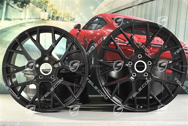 20+21" RS Spyder Felgensatz, Felgen: vorne 8,5J x 20 ET50 + hinten 11,5J x 21 ET67, schwarz seidenmatt