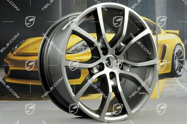 21" Felgensatz Cayenne ExclusiveDesign, 11J x 21 ET58 + 9,5J x 21 ET46, Platinum-Seidenmatt