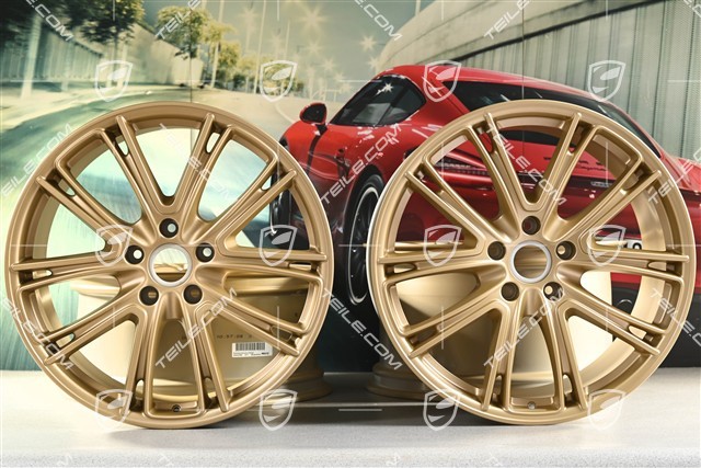 21" Felgensatz Panamera Exclusive, 9,5J x 21 ET71 + 11,5J x 21 ET69, Aurum