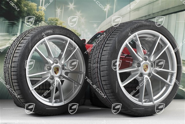 19-/20-inch Carrera winter wheel set, wheel rims 8,5J x 19 ET52 + 11J x 20 ET66 + NEW Continental winter tyres 235/40 R19 + 295/35 R20, with TPMS