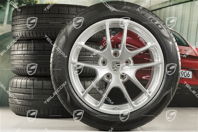 18" Cayman III summer wheels set, rims 8J x 18 ET57 + 9,5J x 18 ET49, Pirelli P Zero summer tires 235/45 R18 + 265/45 R18