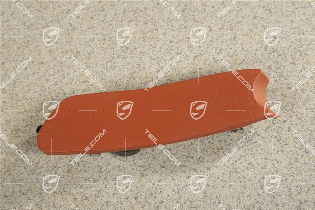 Cover trim under parking-brake lever, Leather, Terracotta