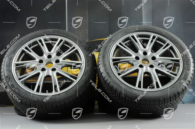 20-inch winter wheels set "Exclusive Design", rims 9,5 J x 20 ET71 + 10,5 J x 20 ET71 + NEW Michelin Pilot Alpin 4 winter tires 275/40 R20 + 315/35 R20, platinum silver