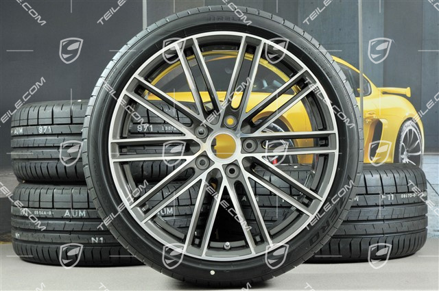 20" Turbo IV koła letnie komplet, felgi 8,5J x 20 ET57 + 10,5J x 20 ET47 + opony letnie Pirelli 235/35 ZR20 + 265/35 ZR20, z czujnikami ciśnienia