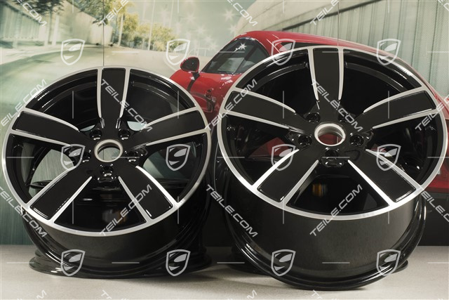 20" komplet felg Carrera Sport, 11,5J x 20 ET76 + 8,5J x 20 ET49, czarny wysoki połysk