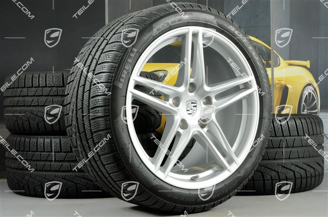 19" Koła zimowe, komplet "Carrera", felgi 8,5J x 19 ET50 + 11J x 19 ET77 + NOWE opony zimowe Pirelli Sottozero II 235/40 R19 + 295/35 R19