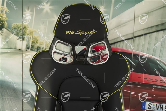 918 Spyder Bucket seat, black/acid green leather, R