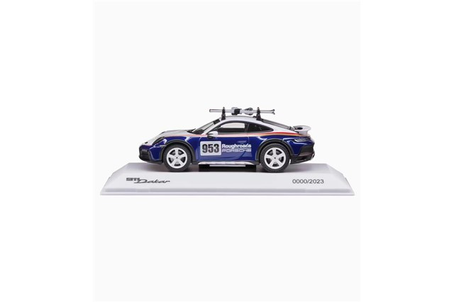 Porsche 911 Dakar (992) mit Skiern – Christmas, Limited Edition, Maßstab 1:43