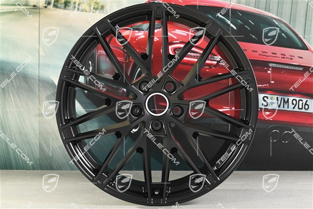 22-inch Macan RS Spyder Design wheel rim, 11J x 22 ET47, in black satin mat