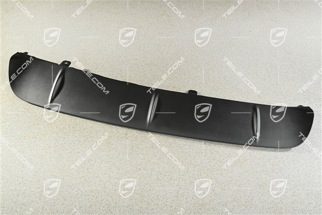 Rear bumper lower trim cover, centre, Panamera 4, Black