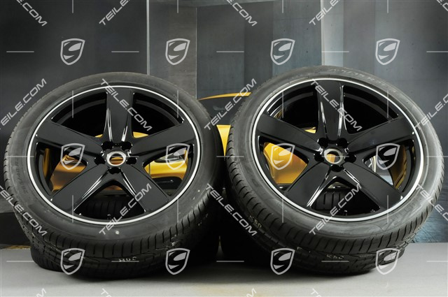 21-inch "Sport Classic" black (high gloss) summer wheels set, rims 9J x 21 ET26 + 10J x 21 ET19, Pirelli PZero summer tyres 265/40 R 21 + 295/35 R 21, with TPMS