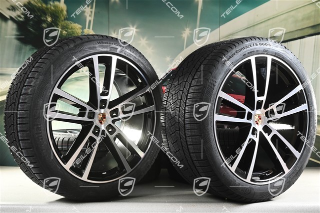 22-inch winter wheel set Sport Design, wheel rims 10J x 22 ET48 +11,5J x 22 ET52 + Continental winter tyres 285/40 R22 + 315/35 R22, black high gloss
