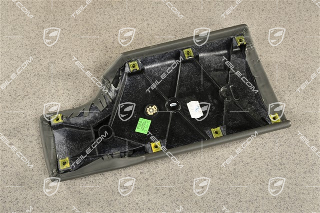 Armlehne/ Mittelkonsole, Deckel / Blende, Leder mit Carrera S Schriftzug, Schwarz