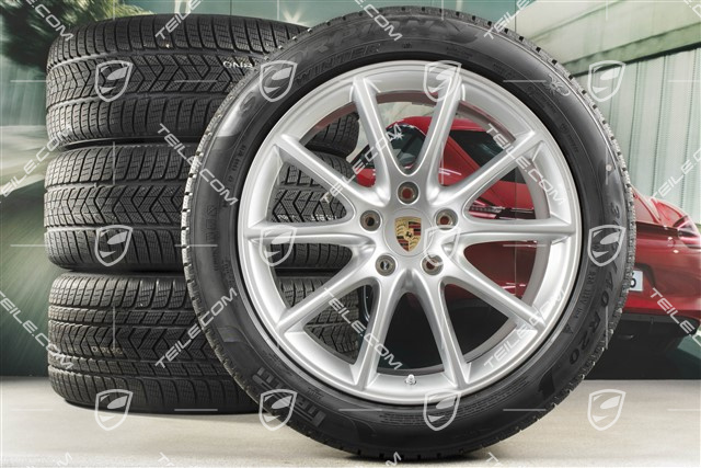 20" koła zimowe Cayenne COUPE Design, komplet, felgi 9J x 20 ET50 + 10,5J x 20 ET55 + opony zimowe Pirelli 275/45 R20 + 305/40 R20, z czujnikami ciśnienia