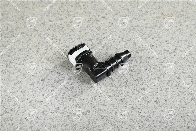 Angled piece, headlight cleaning system / washer system