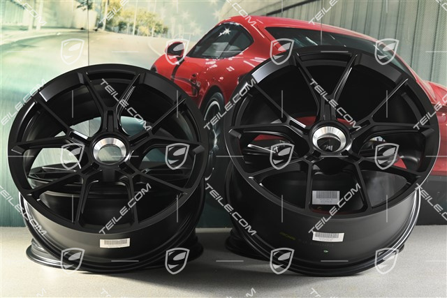 20"+21" GT3 / GT3RS Felgensatz, Zentralverschluss Felgen 9J x 20 ET43 + 11,5J x 21 ET46, für Winterbetrieb geeignet, schwarz seidenmatt