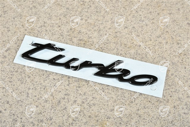 Abzeichen / Emblem Aufkleber Turbo, Schwarz Hochglanz