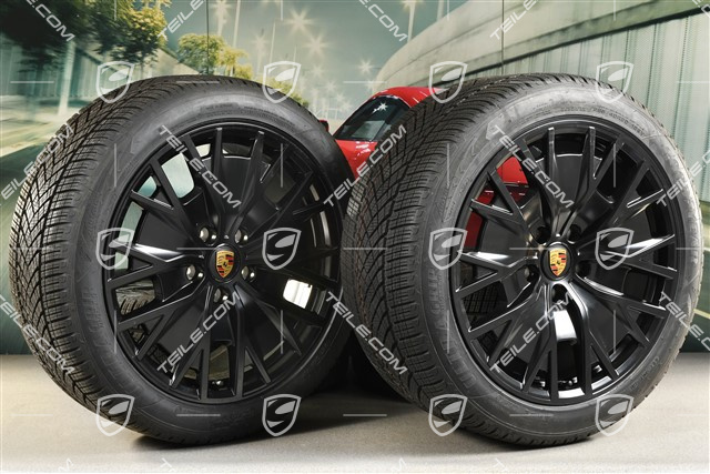 20-inch Turbo S Aero Design winter wheel set, rims 9J x 20 ET54 + 11J x 20 ET60 + Goodyear winter tyres 245/45 R20 + 285/40 R20, black satin matt