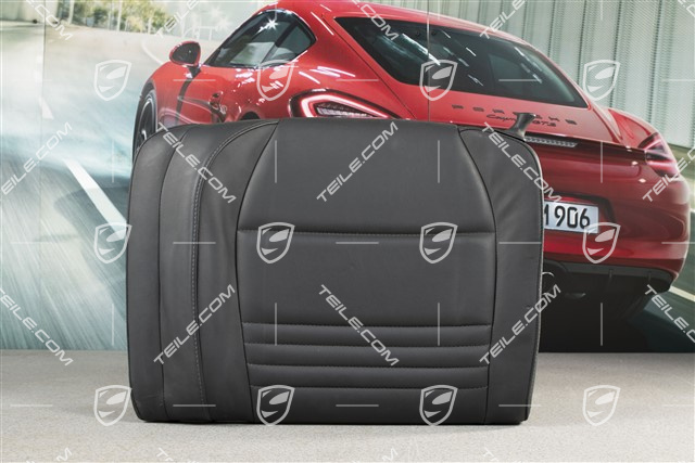 Back seat backrest, leather, black/black, Cabrio, L