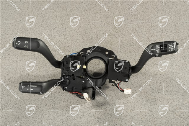 Steering column switch with cruise control and headlight cleaning system, with voice control