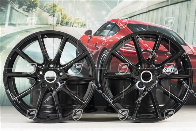 20" Cayenne Design Felgensatz, 10,5J x 20 ET64 + 9J x 20 ET50, schwarz hochglanz