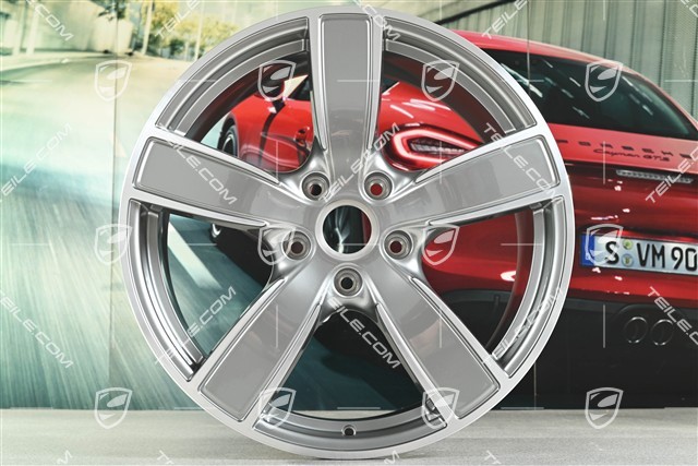 20" Felgensatz Carrera Sport, 8,5J x 20 ET57 + 10,5J x 20 ET47, Platinsilber Metallic