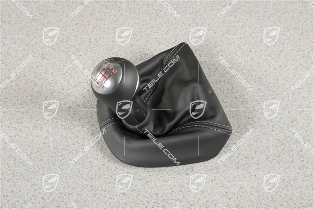 Schalthebelknopf, Schwarz, Leder, Cayman R
