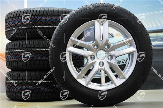 18" Winterräder Satz "Cayenne S" Facelift 2014->, Felgen 8J x 18 ET53 + Dunlop Winterreifen 255/55 R18, mit RDK-Sensoren