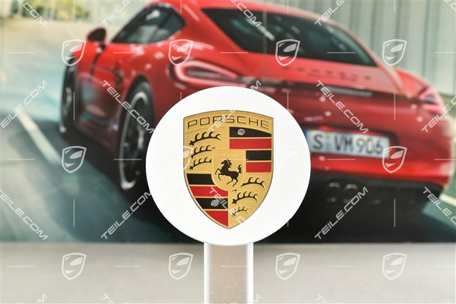 Center cap, concave, coloured crest, White