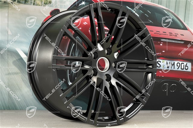 21" Felge Turbo III, Facelift, 10J x 21 ET50, in Schwarz Seidenmatt