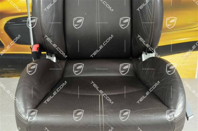 Fotel sportowy, regulowany manualnie, skóra, Cocoa, L