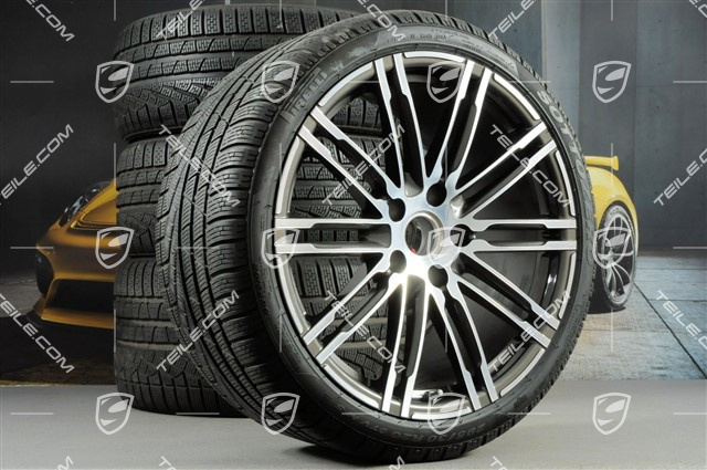 20" koła zimowe "Turbo", komplet, felgi 8,5J x 20 ET51 + 11J x 20 ET52 + NOWE opony zimowe Pirelli 245/35 R20 + 295/30 R20, z czujnikami ciśnienia