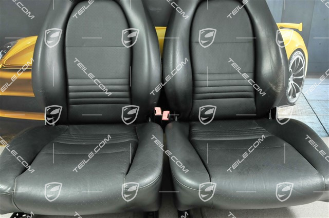 Sitze, manual einstellbar, heizung, Leder, Schwarz, Satz (L+R)