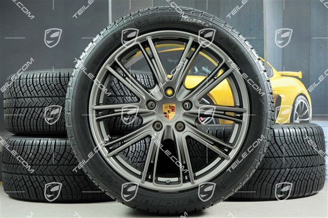20-inch winter wheels set "Exclusive Design", rims 9,5 J x 20 ET71 + 10,5 J x 20 ET71 + NEW Michelin Pilot Alpin 4 winter tires 275/40 R20 + 315/35 R20, Platinum (satin)