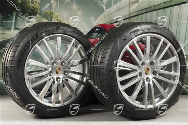 20" Panamera Design Sommerräder, Felgen 9,5J x 20 ET71 + 11,5J x 20 ET68 + Michelin Sommerreifen 275/40 ZR20 + 315/35 ZR20, mit RDK-Sensoren