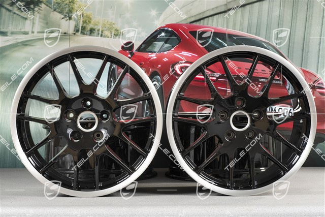 20-inch RS Spyder wheel rim set, 9,5J x 20 ET65 + 10,5J x 20 ET65, for winter tires, black high gloss + silver