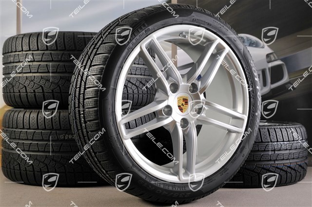 19" winter wheel set Carrera, wheels 8,5J x 19 ET54 + 11J x 19 ET48 + NEW winter tyres 235/40 R19 + 295/35 R19, TPMS