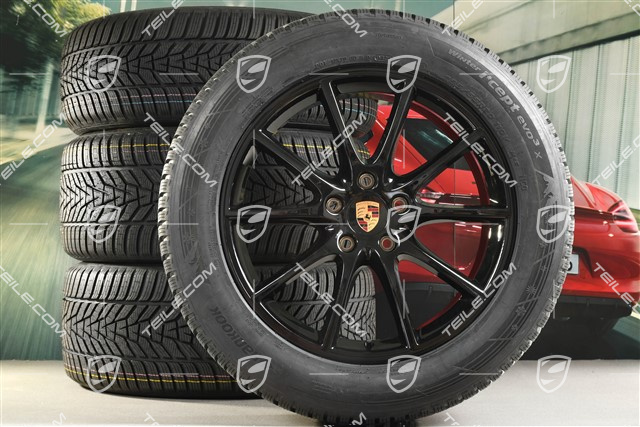 20-inch Cayenne COUPE Design winter wheel set, rims 9J x 20 ET50 + 10,5J x 20 ET55 + Hankook winter tyres 255/55 R20 + 295/45 R20, with TPMS, black high gloss