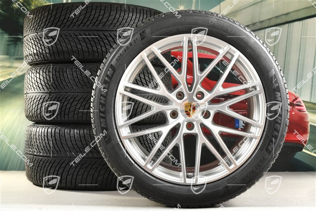 21-inch Cayenne COUPE "RS Spyder Design" winter wheel set, rims 9,5J x 21 ET46 + 11,0J x 21 ET49 + Michelin Pilot Alpin 5 SUV winter tyres 285/45 R21 + 305/40 R21, with TPMS