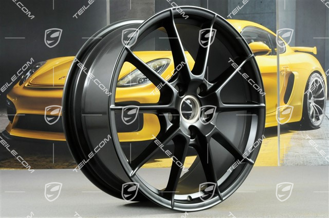 20" komplet felg "Boxster Spyder", felgi 8,5J x 20 ET57 + 10,5J x 20 ET47, czarny satynowy półmat