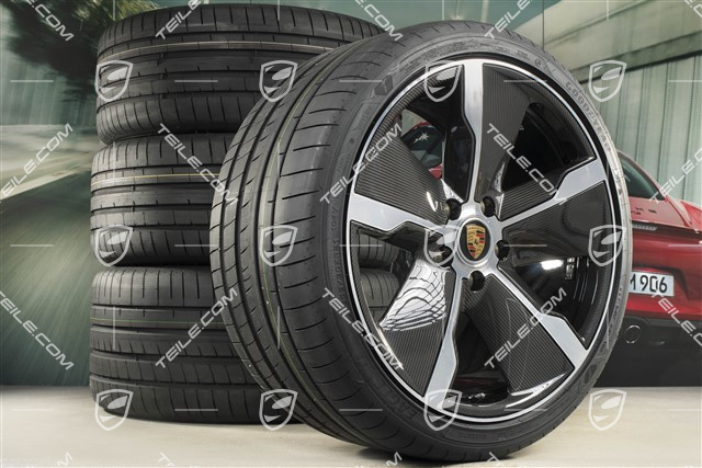 21" Exclusive Design summer wheel set, rims 9,5J x 21 ET60 + 11,5J x 21 ET66 + NEW Goodyear summer tyres 265/35 R21 + 305/30 R21, Carbon aeroblades
