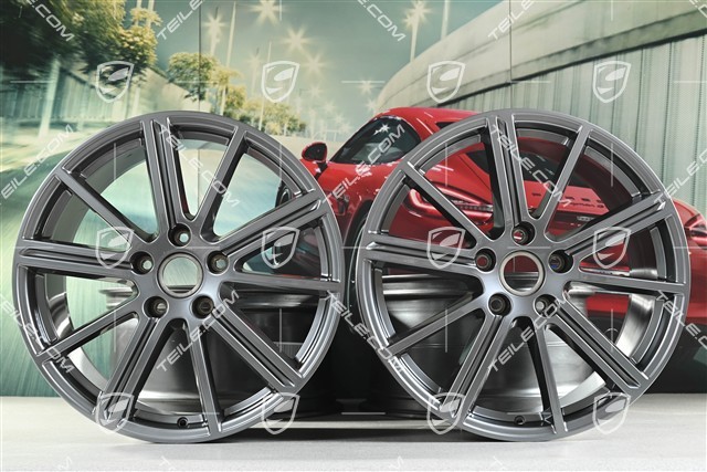 20" wheel rim set Panamera Turbo, 9.5J x 20 ET71 + 10.5J x 20 ET71, Adamantium