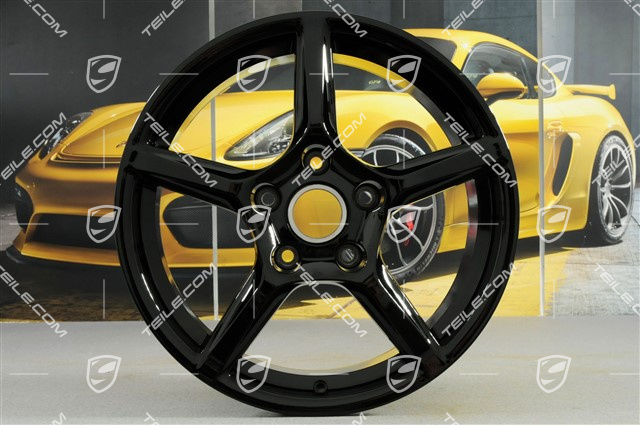 18" Felga Boxster IV, 8J x 18 ET57, czarny wysoki połysk