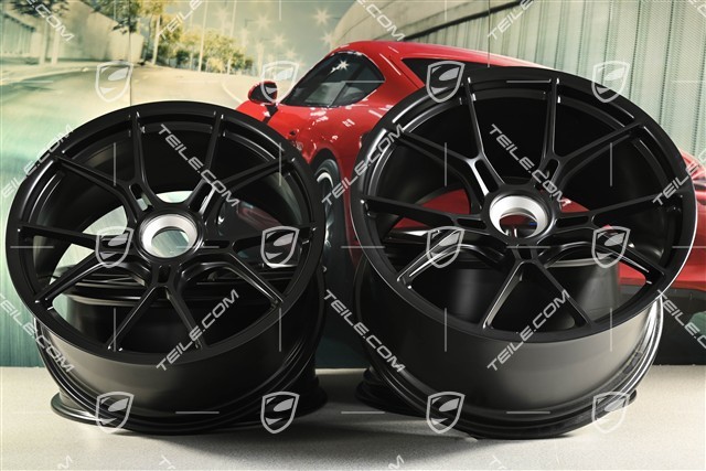 20"+21" GT3 komplet felg, 9,5J x 20 ET46 + 12J x 21 ET45, czarny satynowy półmat