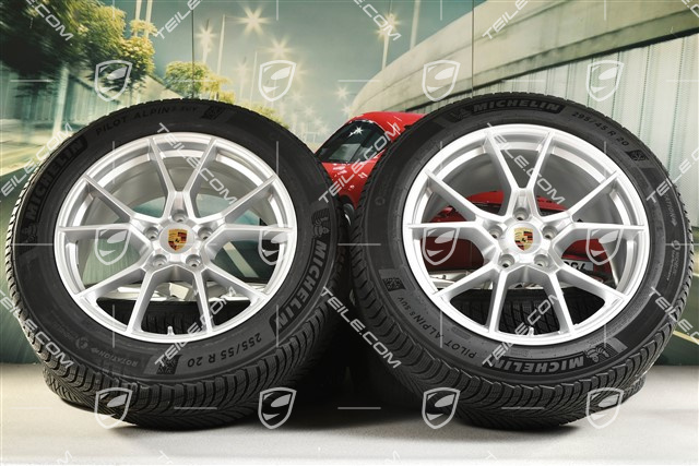 20-inch Cayenne S COUPE winter wheel set, rims 9J x 20 ET50 + 10,5J x 20 ET55 + Michelin Pilot Alpin 5 SUV winter tyres 255/55 R20 + 295/45 R20, with TPMS