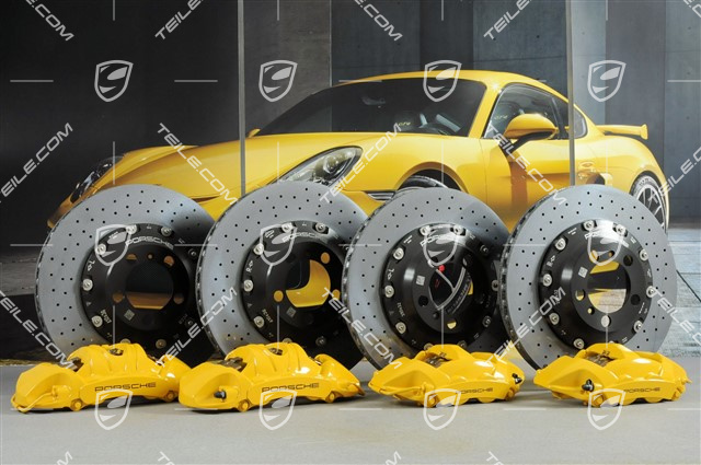PCCB Ceramic brake kit, brake discs: 2x front + 2x rear, fixed callipers:2x front and 2x rear, pads, 991.2 GT3 / GT3RS / GT2RS